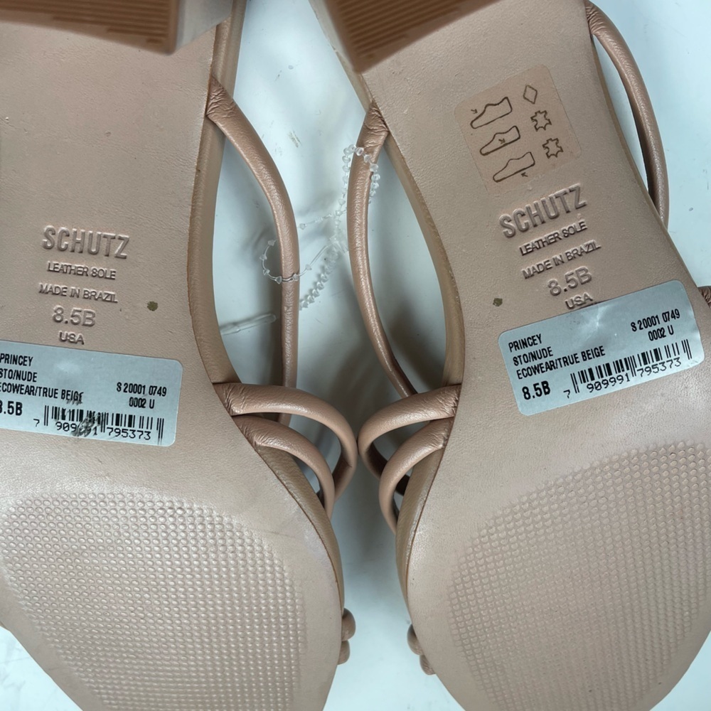 NWT Schutz Princey Leather Knotted Sandal Block Heel Size 8.5 - Picture 9 of 12